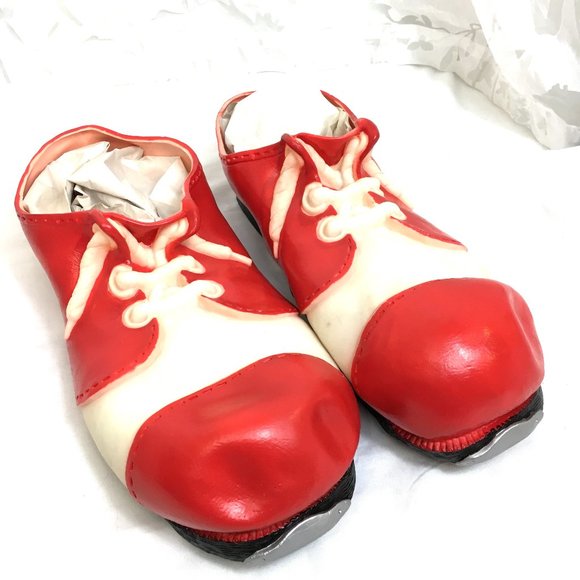 Cesar Shoes - Cesar Large Clown Shoes Red and White Latex NIP